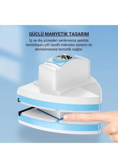 Coofbe 3-30mm Arası Mıknatıslı Pimapen Isıcam Çift Cam Pencere Uyum Kademe Ayarlı Cam Silme Aparatı Beyaz