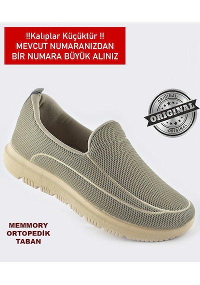 Ispartalılar 9090 Tam Ortopedik Hafif Taban Erkek Spor Ayakkabı Yazlık Hafif Taban Eva Bej