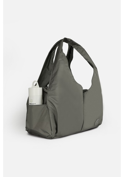 İcone Bag Pliseli Spor Çanta, Su Geçirmez Kumaş Spor Çanta, Omuz Çantası, Çok Cepli Spor Çanta Haki