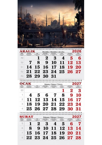2027 Yılı Gemici Takvimi-ayasofya Camii Ve İskele-eski