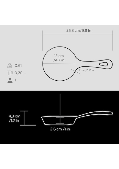 Lava Döküm Mini Yuvarlak Saplı Çap 12 Tava Diğer