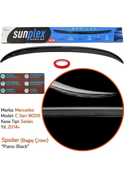 Sunplex Mercedes C Serisi W205 2014-2019 Spoiler Bagaj Çıtası Pia