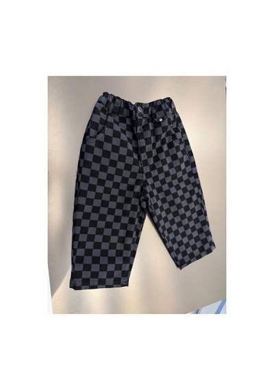 Poala Kids Siyah Gri Damalı Balloon Jeans