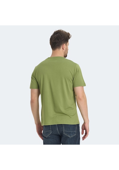 Slazenger KRAKKER Erkek V Yaka Açık Yeşil Tişört