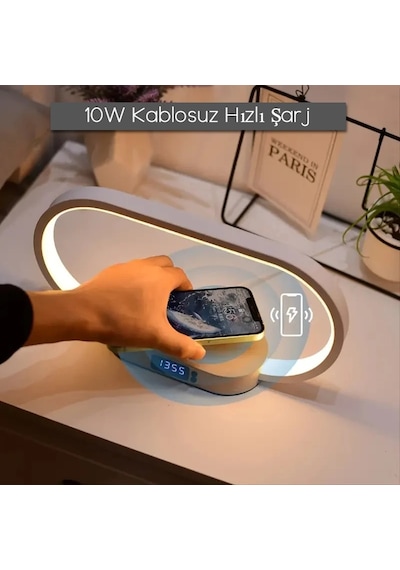 Dailytech Ahşap Kablosuz Şarj Paneli Led Işıkılı