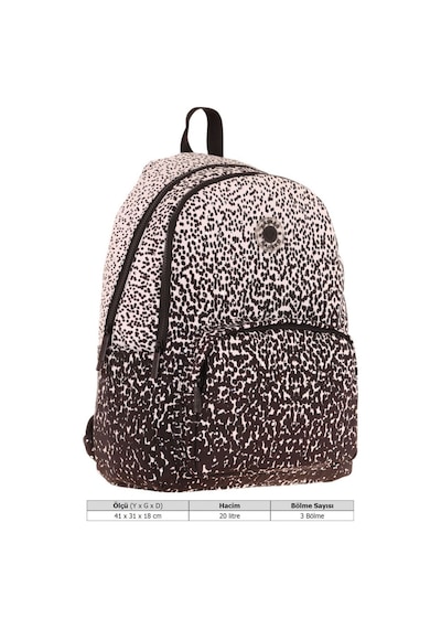 Kaukko Dots Kız Çocuk Üç Bölmeli İlkokul Ve Ortaokul Çantası - Siyah Nokta Desenli - K1804 Siyah