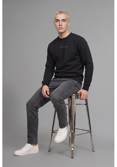 Defacto Boxy Fıt Bisiklet Yaka Baskılı Sweatshirt X8282az26aubk81 Siyah-bk81