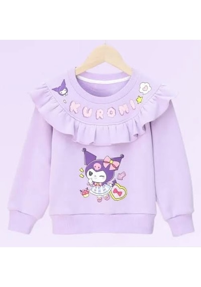 Kuromi İçi Sardonlu Kalın Kışlık Şirin Lilamsı Mor Yaka Detaylı Sweatshirt Yumuşacık Sıcacık Mor Kuromi İçi Sardonlu Kalın Kışlık Şirin Lilamsı Mor Yaka Detaylı Sweatshirt Yumuşacık Sıcacık Mor