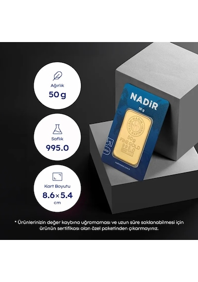 Nadir Gold 50 Gram Külçe Altın 24 Ayar