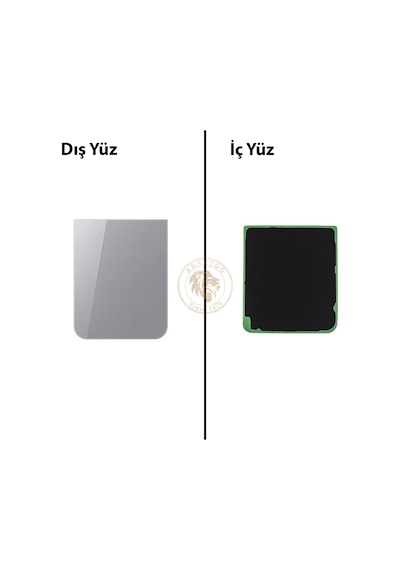 Samsung Galaxy Z Flip 5 Gri Renk Arka Kapak Arka Cam Batarya Kapağı Pil Kapağı Lazer Kesim Back Cover Galaxy Z Flip 5 Uyumlu