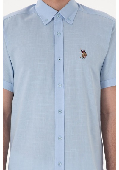U.S. Polo Assn. U.s. Polo Assn. Erkek Kısa Kol %100 Pamuk Gömlek 2083854 Açık Mavi