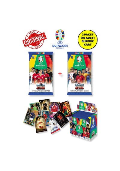 Almanya Euro 2024 Avrupa Şampiyonası Match Attax - 2 Adet Resmi Futbolcu Kart Paketi 16 Adet Kart