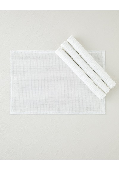 English Home Soft Glow Polyester 4'lü Amerikan Servis 30x45 Cm Beyaz