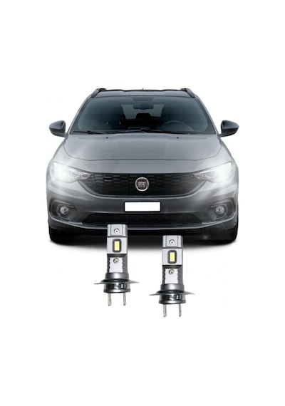 Fıat Egea Mercekli Far Led Kısa Far Ampulü H7 Mini Led 2'li Set