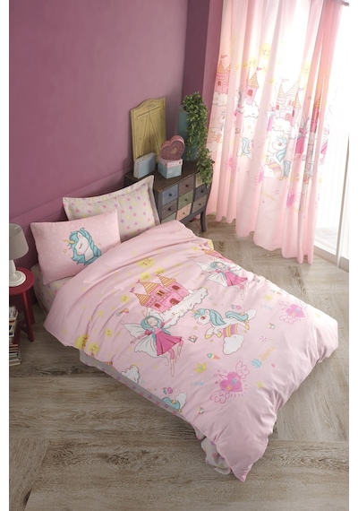 Eponj Home Kolay Ütülenir Nevresim Takımı Tek Kişilik Unicorn Dreams Pembe