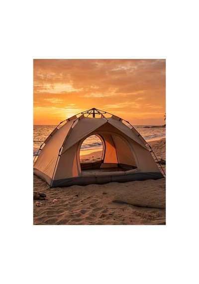 2 3 Kişilik Otomatik Kamp Çadırı 200x150x120 Cm Çift Katmanlı Su Geçirmez Ac6634 Outdoor Çadır Krem