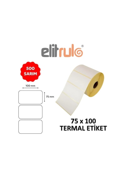 Elitrulo Barkod Etiketi 75x100 Termal - 500 Adet 500 Adet