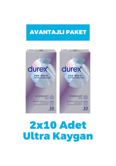 Durex Yok Ötesi Ultra Kaygan Prezervatif 10'lu 2 Adet