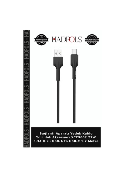 Bağlantı Aparatı Yedek Kablo Yolculuk Aksesuarı Xcc9002 27w 3.3a Hızlı Usb-a To Usb-c 1.2 Metre