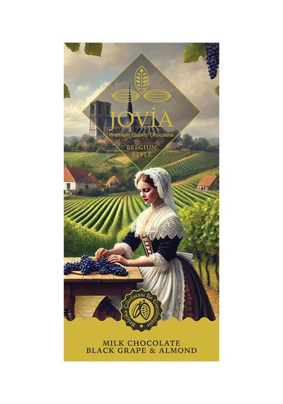 Jovia Belgium Style Sütlü Üzüm & Bademli Çikolata 80 G - 4 Adet Tarı