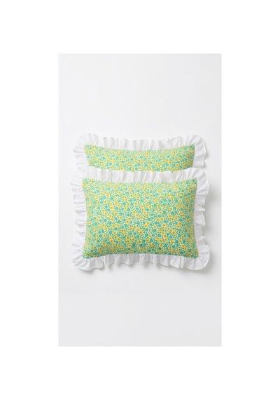 %100 Pamuklu Çiçek Desenli Fırfırlı Yastık Kılıfı 2 Adet 50x70 Cm Beyaz - 863744406 Beyaz