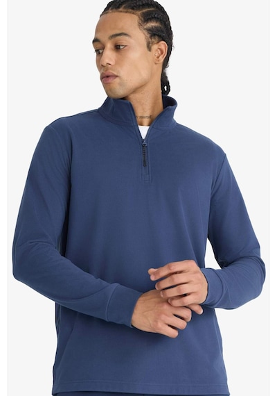 Defacto Defactofit Standart Fit Dik Yaka Yarım Fermuarlı Polar Sporcu Sweatshirt F2302ax25wnnv94 Lacivert