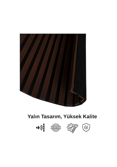 Akustik Duvar Paneli, Teak Rengi, Ses Yalıtımlı, Modern Stil, 60x275 Cm, 9mm Kalınlık, Ahşap Gö Standart
