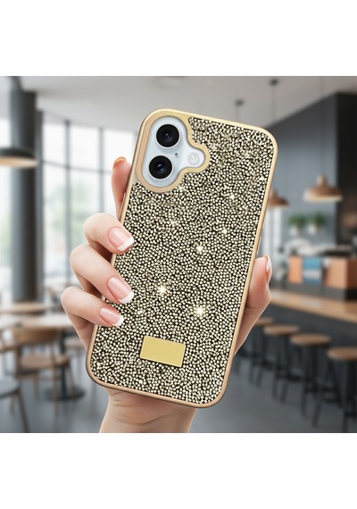 Microsonic Apple iPhone Uyumlu 17 Kılıf Cosmic Shine Gold -