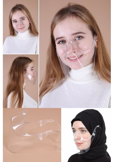 Ağız Burun Koruyucu Siperlik Şeffaf Maske