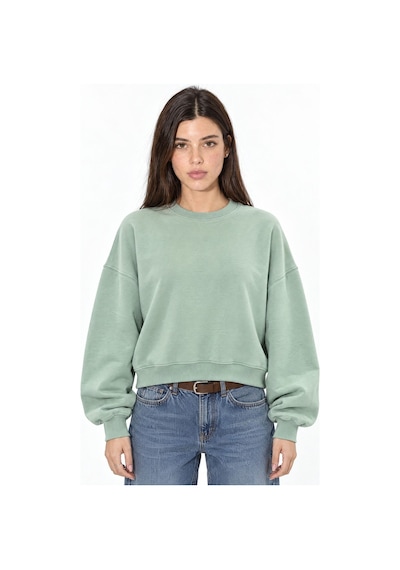 Hiccup Busem Bisiklet Yaka Sweatshirt Adaçayı Yeşili