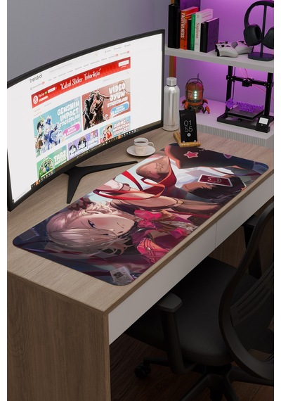 Lyney Genshin Impact Anime Gacha V4 - 90x40 Xxl Gaming Mouse Pad Fare Altlığı
