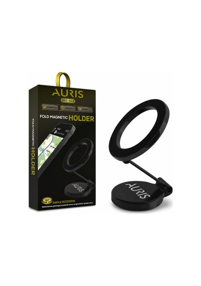 Ars-h65 Katlanabilir Mıknatıslı Metal Araç İçi Telefon Tutucu Siyah