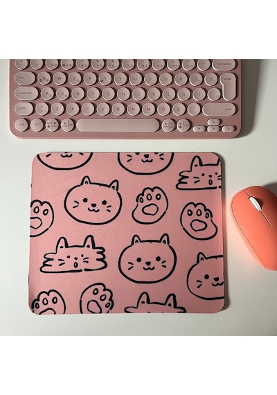 Sevimli Kedi Mouse Pad, 21x17 Cm, Kaymaz Taban, Ev, Ofis Ve Oyun İçin Rahat Ve Yumuşak Mousepad