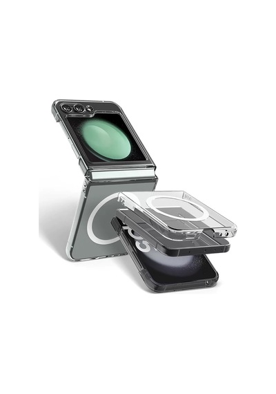 Samsung Uyumlu Galaxy Z Flip 6 Kılıf Kamera Korumalı M-safe Sert Pc Zore Porto Kapak Seffaf