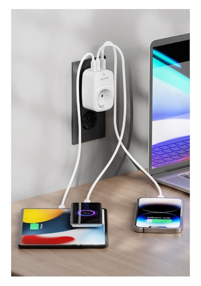 Ftr-24 Çoklu Duvar Prizi 16a 3680w Beyaz 2x Usb-c + 1x Usb-a Şarjlı Priz Akım Korumalı Surge Protection Akıllı Priz 0