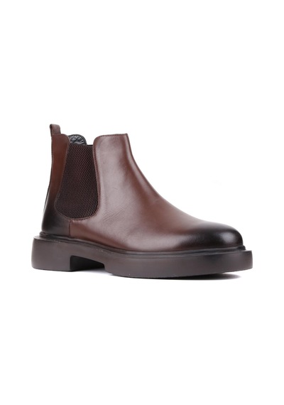 Shoetyle - Kahverengi Deri Erkek Chelsea Bot 250-082-907-kahverengi