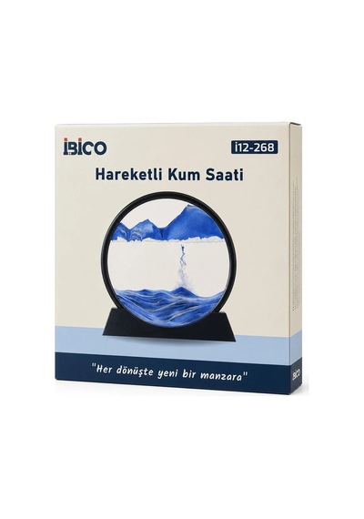 10 Inc - 25cm Renkli Sulu Cam Kum Saati Hareketli Ayna Modeli 5468 Çok Renkli 46440758
