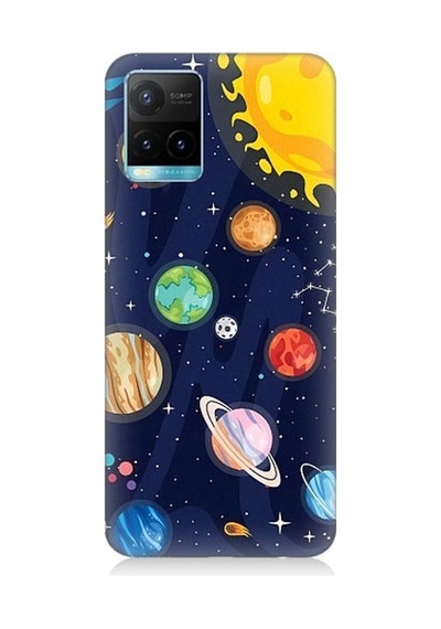 Vivo Y53s Uyumlu Gezegenler Ve Yıldız Haritası Desenli Silikon Kılıf