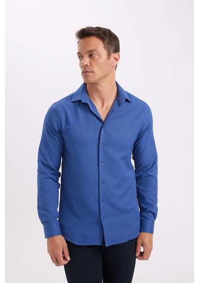 DeFacto Modern Fit Polo Yaka Poplin Uzun Kollu Gömlek R4340AZNSIN239