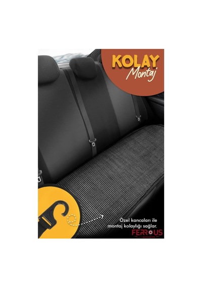 Oto Koltuk Koruyucu Kılıf Terletmez Kilim Seti 2 Ön+1 Arka 3lü Set Universal Siyah