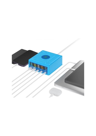 Relife Rl-304r Çok Portlu Dijital Ekranlı Kablosuz Şarjlı 260w Usb Hızlı Şarj İstasyonu