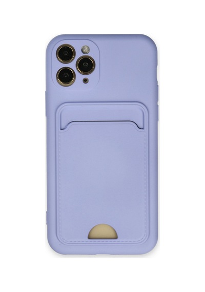 Apple Uyumlu iPhone 11 Pro Uyumlu Kılıf Kelvin Kartvizitli Silikon - Lila