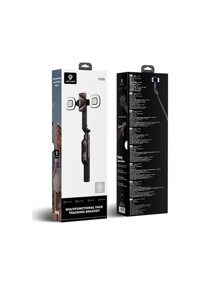 Lenyes Lph119 Yapay Zeka Destekli Dolgu Işıklı Kumandalı 360 Dönebilen Selfie Çubuğu Ve Tripod Siyah
