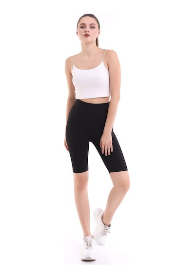 Self Clothing Kadın Siyah Yüksek Bel Fitilli Dayanıklı Örme Kumaş Toparlayıcı K
