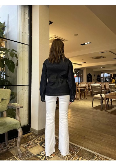 Keymoda Kadın Kot Gömlek Lacivert Lacivert