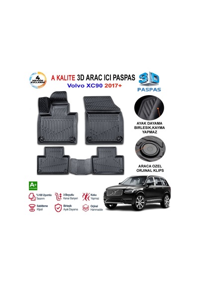 Volvo Xc90 3d Paspas Havuzlu Pro 2017 Sonrası