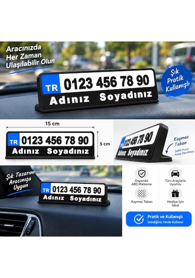 Araç İçi Numaralık Torpido Üstü Kişiye Özel Qtop Q-1504