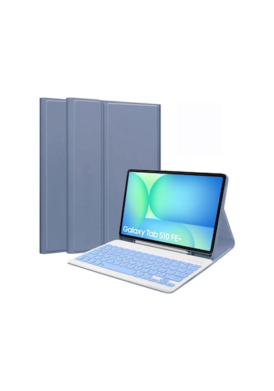 Samsung Galaxy Uyumlu Tab S10 Fe Plus 13.1 Klavyeli Kılıf Q Türkçe Kalem Bölmeli Bluetooth Özellik Standlı