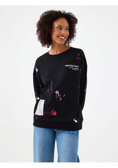 LOFT Relax Fit Kadın Sweatshirt Siyah