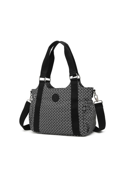 Smart Bags Günlük Orta Boy Su Geçirmez Krınkıl Kumaş Kadın Omuz Çantası Siyah/beyaz Siyah - Beyaz